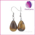 New arrival fashion natural Crystal stone tigereye fishhook earrings teardrop shaped earrings for wholesale